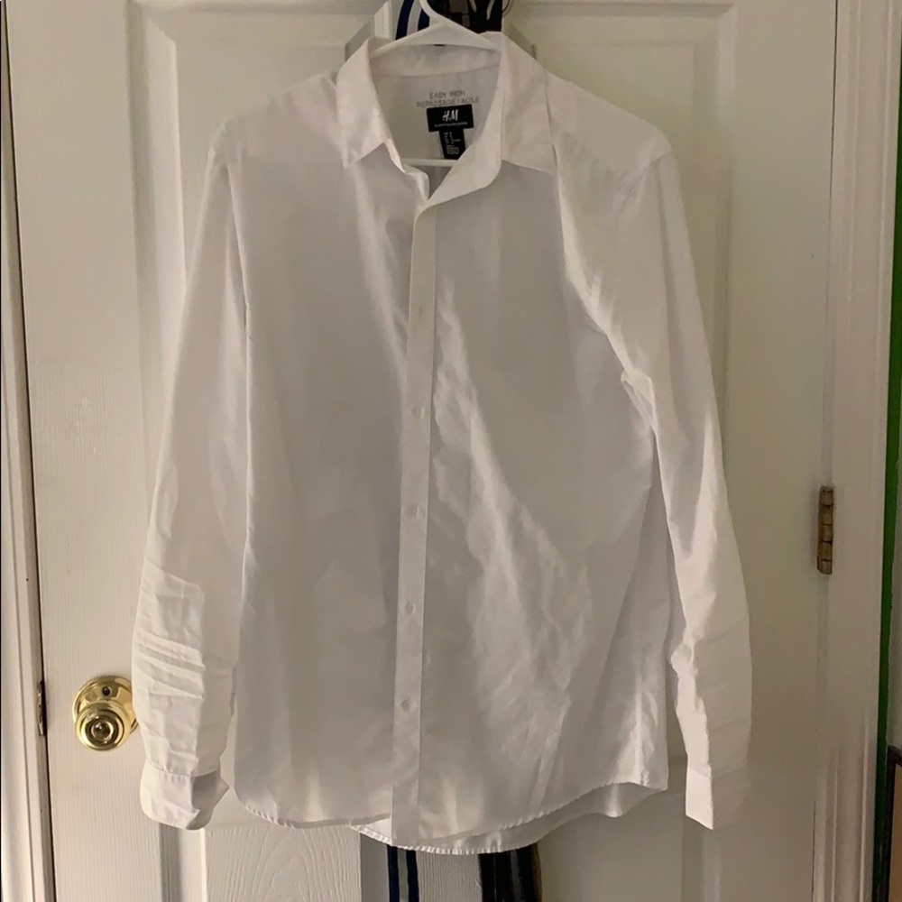 H&M easy iron white button up formal shirt
